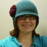 Teal Cloche Hat With Burgundy Rose